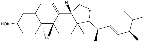 (22E)-Ergosta-7,22-diene-3β-ol 结构式