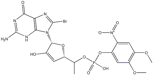 4,5-dimethoxy-2-nitrobenzyl-8-bromo-cGMP 结构式
