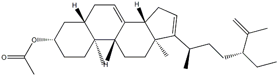 5α-Stigmasta-7,16,25-trien-3β-ol acetate 结构式