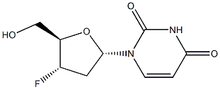 2',3'-Dideoxy-3'-fluoro-a-D-uridine 结构式