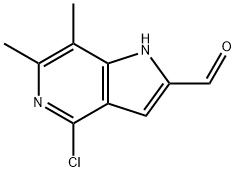 4-氯-6,7-二甲基-1H-吡咯并[3,2-C]吡啶-2-甲醛 结构式