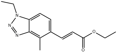 (E)-乙基 3-(1-乙基-4-甲基-1H-苯并[D][1,2,3]三唑-5-基)丙烯酰基酯 结构式