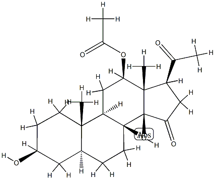 12β-(Acetyloxy)-3β,14β-dihydroxy-5α-pregnane-15,20-dione 结构式