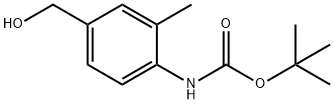 tert-butyl 4-(hydroxymethyl)-2-methylphenylcarbamate 结构式