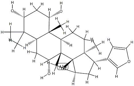 (13α,17α)-14β,15β:21,23-Diepoxy-4,4,8-trimethyl-24-nor-5α-chola-20,22-diene-1α,3α,7α-triol 结构式