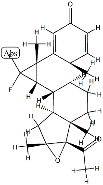 16α,17-Epoxy-3',3'-difluoro-6,7β-dihydro-6β,16-dimethyl-3'H-cyclopropa[6,7]pregna-1,4-diene-3,20-dione 结构式