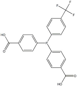 双(4-羧基苯基)(4-三氟甲基苯基)膦 结构式