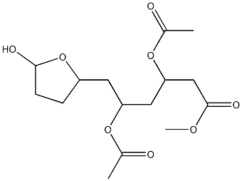 Tetrahydro-β,δ-di(acetyloxy)-5-hydroxy-2-furanhexanoic acid methyl ester 结构式