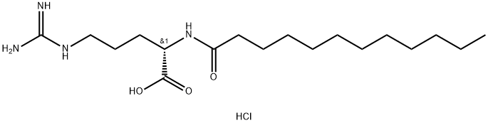 Lauroyl Arginine (100 mg) ((S)-2-dodecanamido-5-guanidinopentanoic acid hydrochloride) 结构式