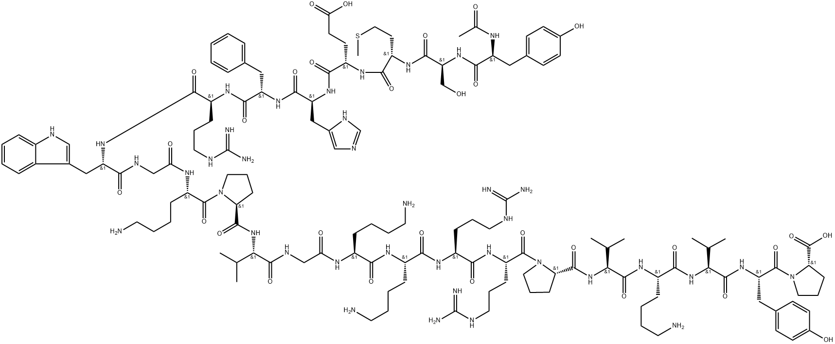 乙酰促肾上腺皮质激素(2-24)(人、牛、大鼠) 结构式