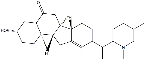 (17ξ,20ξ,22ξ,25ξ)-3β-Hydroxy-28-methylveratraman-6(5H)-one 结构式