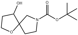 叔-丁基 4-羟基-1-氧杂-7-氮杂螺[4.4]壬烷-7-甲酸基酯 结构式