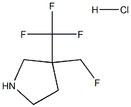 3-(氟甲基)-3-(三氟甲基)吡咯烷盐酸 结构式