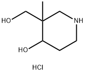 3-(羟甲基)-3-甲基哌啶-4-醇盐酸 结构式