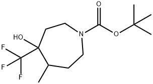 Tert-Butyl 4-Hydroxy-5-Methyl-4-(Trifluoromethyl)Azepane-1-Carboxylate(WX641142) 结构式