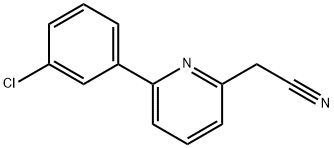 2-(6-(3-氯苯基)吡啶-2-基)乙腈 结构式