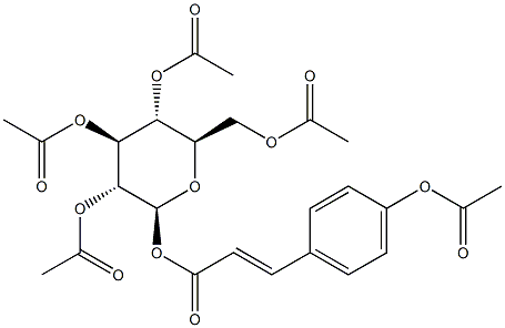 3-(4-Acetoxyphenyl)acrylic acid 2-O,3-O,4-O,6-O-tetraacetyl-β-D-glucopyranosyl ester 结构式