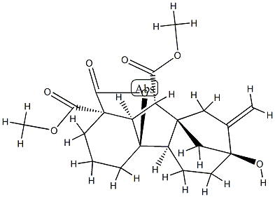1,10β-Bis(methoxycarbonyl)-4aα,7-dihydroxy-8-methylenegibbane-1α-carboxylic acid 1,4a-lactone 结构式