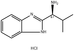 (S)-1-(1H-苯并咪唑-2-基)-2-甲基丙胺盐酸盐 结构式