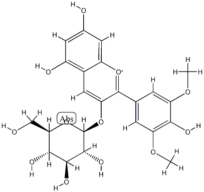 锦葵素-3-O-葡萄糖苷 结构式