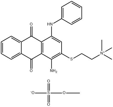 Ethanaminium, 2-[[1-amino-9,10-dihydro- 9,10-dioxo-4-(phenylamino)-2-anthracenyl]thio]-N,N ,N-trimethyl-, methyl sulfate 结构式