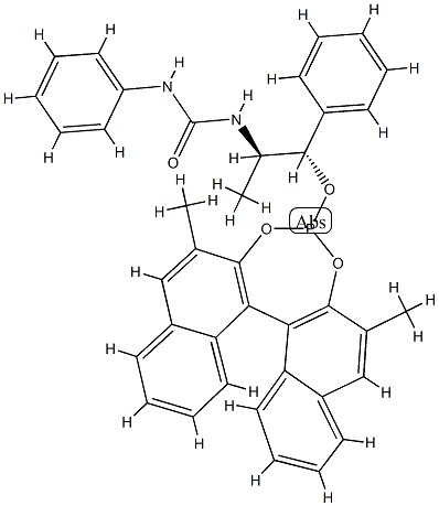 1-{(1S,2R)-1-[(11BR)-2,6-二甲基二萘酚[2,1-D:1',2'-F][1,3,2]二氧磷杂七-4-基氧基]-1-苯基丙-2-基}-3-苯基脲 结构式
