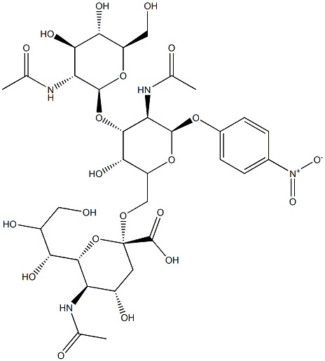 GLCNACΒ(1-3)[NEU5ACΑ(2-6)]GALNAC-Α-PNP 结构式