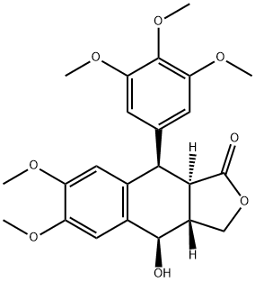 (3aR)-3a,4,9,9aα-Tetrahydro-4β-hydroxy-6,7-dimethoxy-9β-(3,4,5-trimethoxyphenyl)naphtho[2,3-c]furan-1(3H)-one 结构式