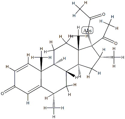 17α-(Acetyloxy)-6α,16α-dimethylpregna-1,4-diene-3,20-dione 结构式