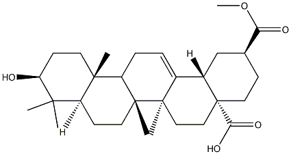 3β-Hydroxyolean-12-ene-28,30-dioic acid 结构式