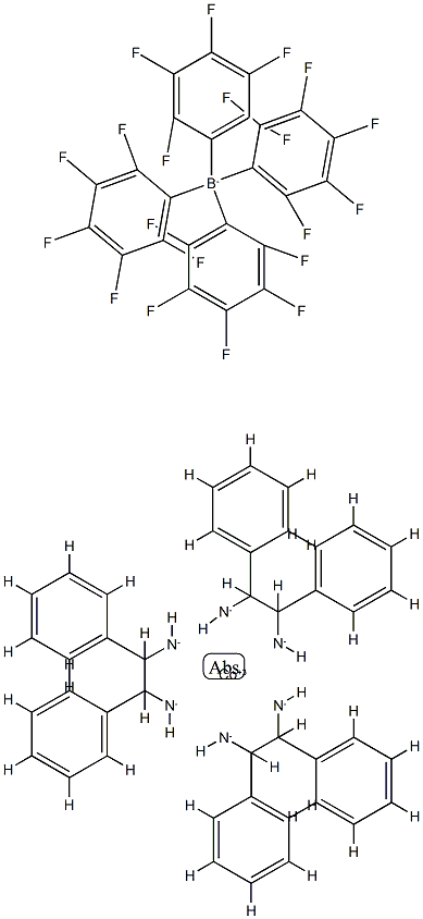 DELTA-TRIS[(1S,2S)-1,2-DIPHENYL-1,2-ETHANEDIAMINE]COBALT(III)CHLORIDETETRAKIS(2,3,4,5,6-PENTAFLUOROPHENYL)BORATETRIHYDRATESKJ-3 结构式