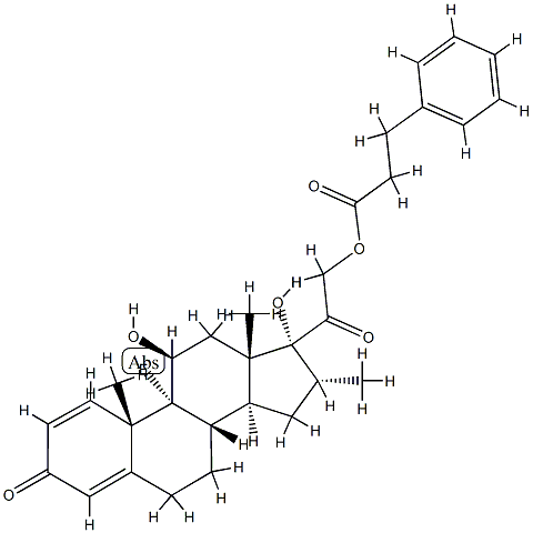 地塞米松 21-氢化肉桂酸酯 结构式