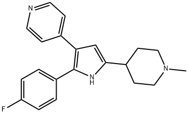 4-[2-(4-氟苯基)-5-(1-甲基-4-哌啶基)-1H-吡咯-3-基]吡啶 结构式