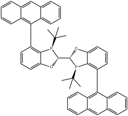 (2R,2'R,3R,3'R)-4,4'-二(9-蒽基)-3,3'-二(叔丁基)-2,2',3,3'-四氢-2,2'-二苯并[D][1,3]氧,膦戊轭 结构式