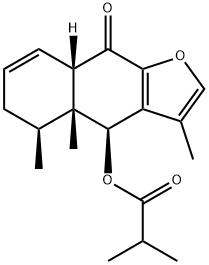 2-Methylpropanoic acid (4S)-4,4a,5,6,8aβ,9-hexahydro-3,4aβ,5β-trimethyl-9-oxonaphtho[2,3-b]furan-4-yl ester 结构式