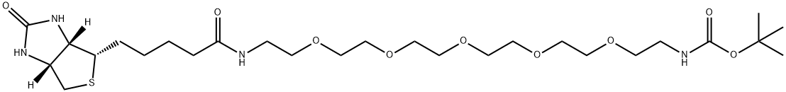 Biotin-PEG5-NH-Boc 结构式