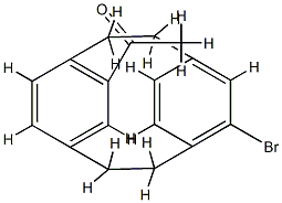 Methyl(11-bromotricyclo[8.2.2.24,7]hexadeca-4,6,10,12(1),13,15-hexen-5-yl) ketone 结构式