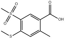 2-甲基-5-(甲磺酰)-4-(甲硫基)苯甲酸 结构式