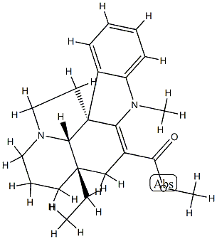 (5α,12β,19α)-2,3-Didehydro-1-methylaspidospermidine-3-carboxylic acid methyl ester 结构式