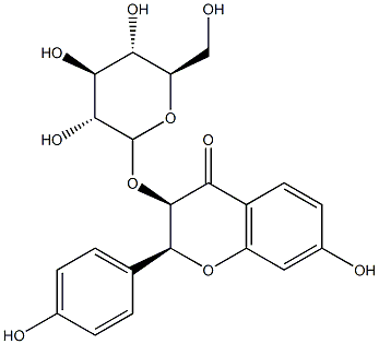 (2R,3R)-3-(β-D-Glucopyranosyloxy)-2,3-dihydro-7-hydroxy-2-(4-hydroxyphenyl)-4H-1-benzopyran-4-one 结构式