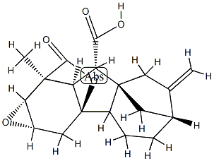 (4bβ)-2β,3β-Epoxy-4aα-hydroxy-1-methyl-8-methylenegibbane-1α,10β-dicarboxylic acid 1,4a-lactone 结构式