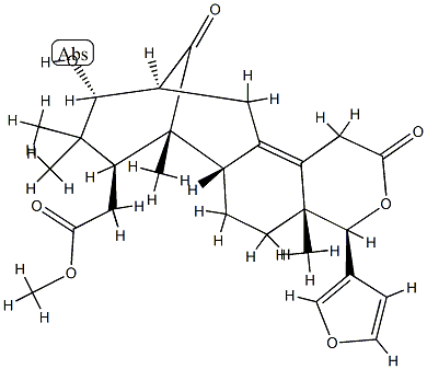 (4R)-4β-(3-Furyl)-1,4,4a,5,6,6aβ,7,8,9,10,11,12-dodecahydro-10α-hydroxy-4aβ,7,9,9-tetramethyl-2,13-dioxo-7β,11β-methano-2H-cycloocta[f][2]benzopyran-8β-acetic acid methyl ester 结构式