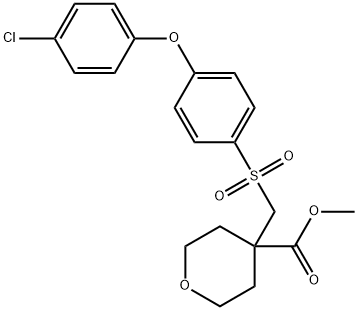 2H-Pyran-4-carboxylic acid, 4-[[[4-(4-chlorophenoxy)phenyl]sulfonyl]Methyl]tetrahydro-, Methyl ester 结构式