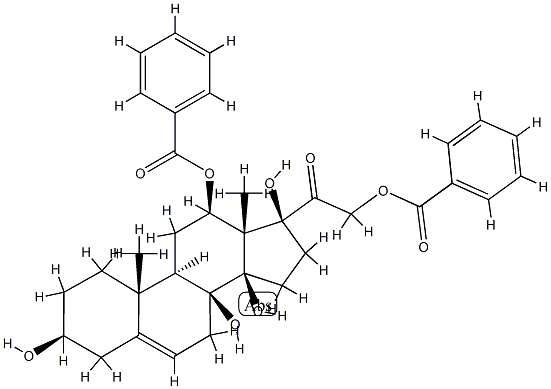 (14β,17S)-3β,8,12β,14,17,21-Hexahydroxypregn-5-en-20-one 12,21-dibenzoate 结构式