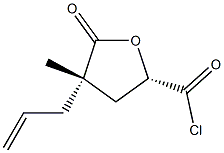 D-glycero-Pentonic acid, 5-chloro-2,3,5-trideoxy-2-methyl-5-oxo-2-(2-propenyl)-, gamma-lactone, (2S)- (9CI) 结构式