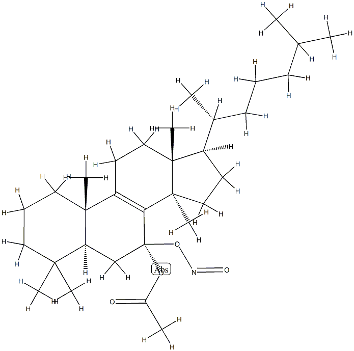 7β-(Nitrosooxy)lanost-8-en-7α-ol acetate 结构式