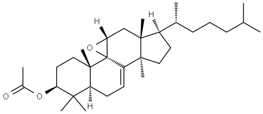 9,11α-Epoxy-5α-lanost-7-en-3β-ol acetate 结构式