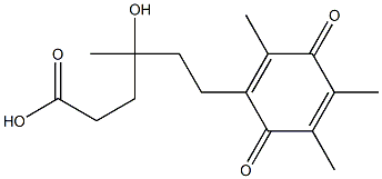 γ-Hydroxy-γ,2,4,5-tetramethyl-3,6-dioxocyclohexa-1,4-diene-1-hexanoic acid 结构式
