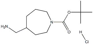 叔-丁基 4-(氨基甲基)吖庚环-1-甲酸基酯盐酸 结构式
