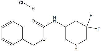 苯甲基 (5,5-二氟哌啶-3-基)氨基甲酯盐酸 结构式